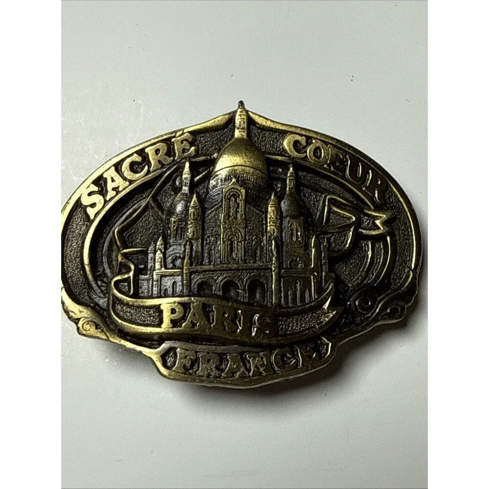 Vintage Pewter Sacre Coeur Paris France Belt Buckle 1992 by Peppers #3053